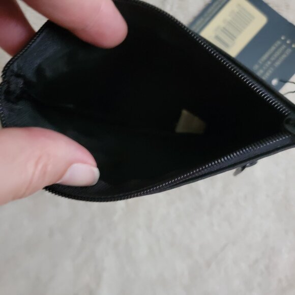 Vintage Cherokee Black Leather Wristlet/Coin Purse w Id Pouch - Picture 7 of 13